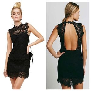 Free People Black Lace Dress